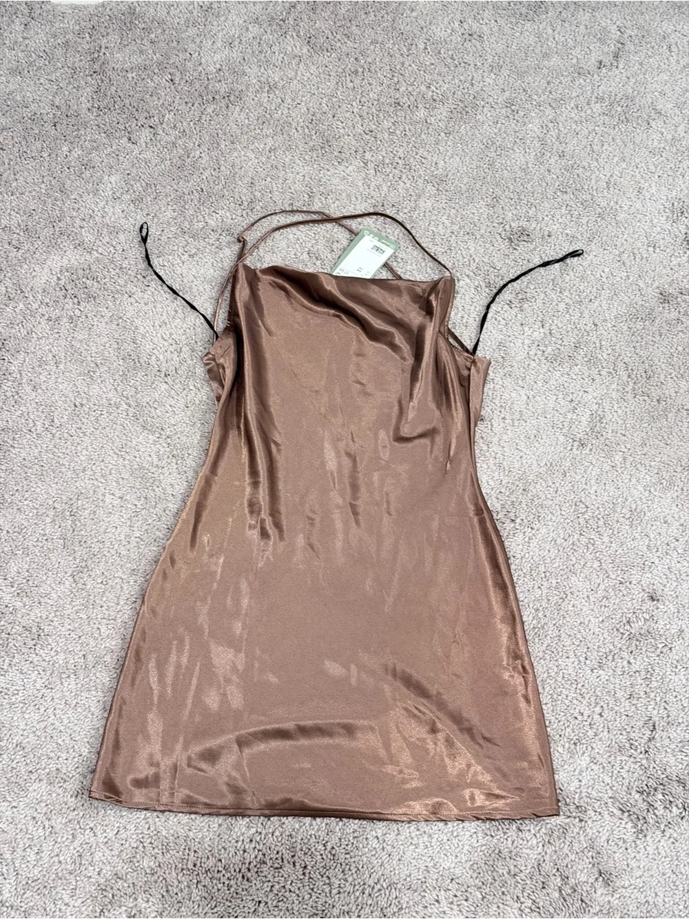 H&M Silky Satin Slip Dress - Brown